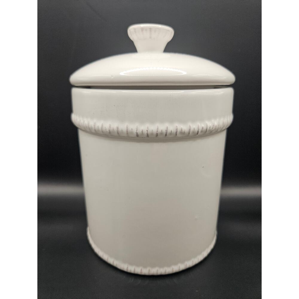 American Atelier Bianca White Canister 7x5" Airtight Perfect! e33